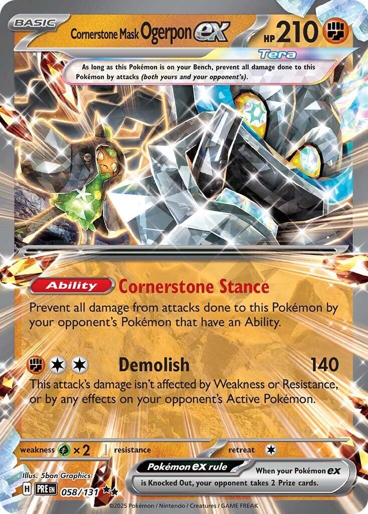 Cornerstone Mask Ogerpon ex (PRE 058)