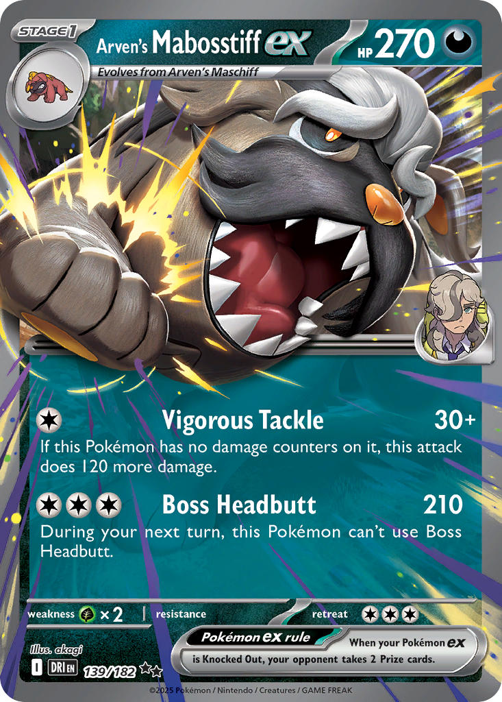 Arven's Mabosstiff ex (DRI 139) PokéLotas